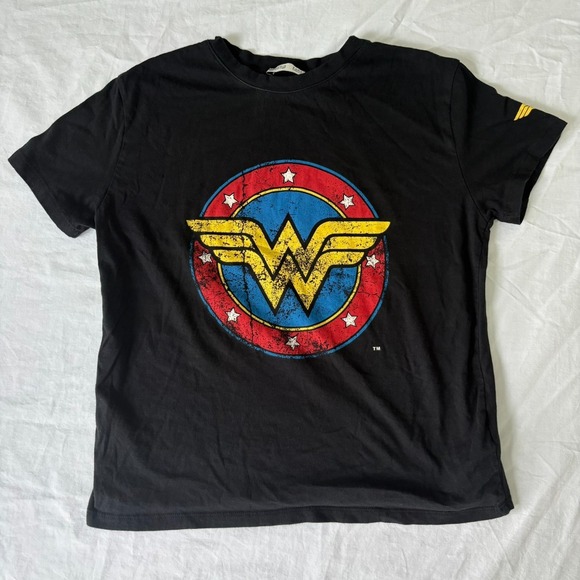 Zara Tops - Zara Womens Black Effortlessly Stylish Crew Neck Wonder Woman Graphic T-Shirt M